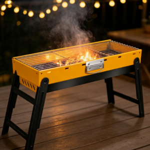 Compact Folding BBQ Grill, Suitable for Camping, Hiking, and Travel, Lightweight and Smoky Flavor