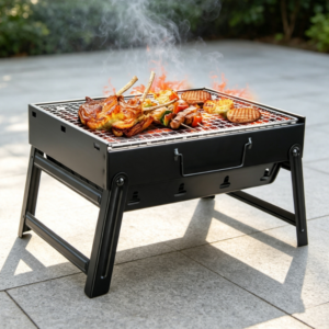 Outdoor Stainless Steel Folding BBQ Grill, Suitable for Picnics, Garden Terraces, and Camping Trips