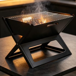 Laptop-Style Folding BBQ Grill, Quick Storage, Portable Outdoor BBQ Experience