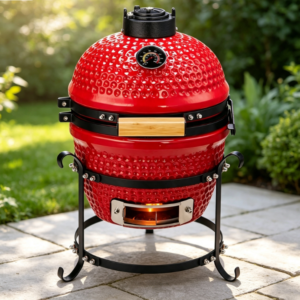 Round Ceramic Charcoal Grill, Portable Multi-Purpose Cooking Appliance